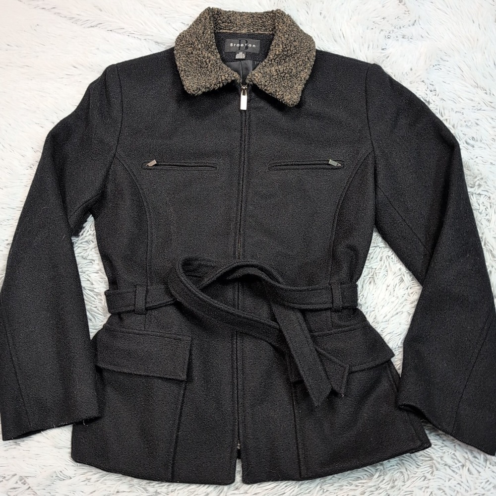 Braetan Jacket Womens M Black Wool Blend Coat Pockets Cozy Comfort Career